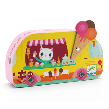 Djeco Dekoratif Puzzle 16 Parça - Ice Cream Truck