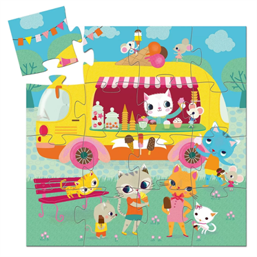 Djeco Dekoratif Puzzle 16 Parça - Ice Cream Truck