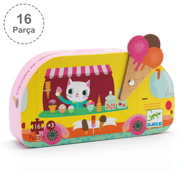 Djeco Dekoratif Puzzle 16 Parça - Ice Cream Truck