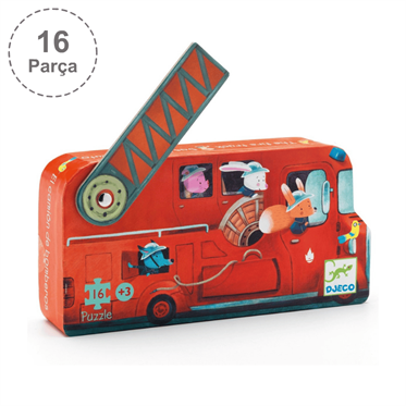 Djeco Dekoratif Puzzle 16 Parça - The Fire Truck