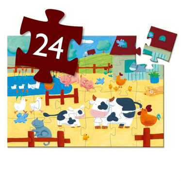 Djeco Dekoratif Puzzle 24 Parça - The Cows On The Farm