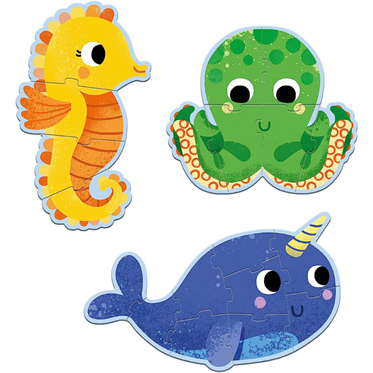 Djeco Dev Puzzle - Deniz Canlıları 4-6-9 Parça