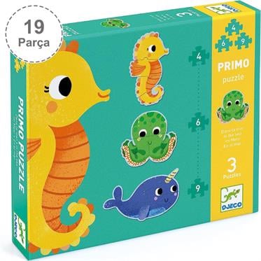 Djeco Dev Puzzle - Deniz Canlıları 4-6-9 Parça