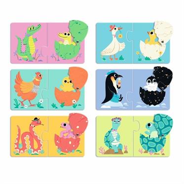 Djeco İkili Puzzle - Funny Eggs