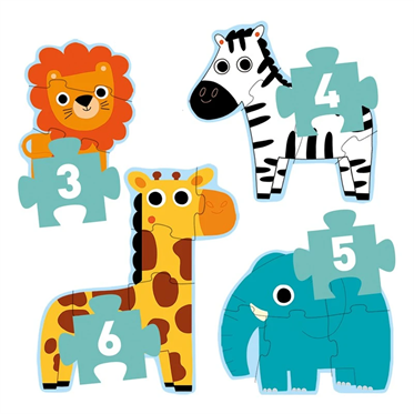 Djeco İlerleyen Puzzle - In The Jungle - 3,4,6,9 Pcs