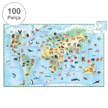 Djeco Klasik Puzzle 100 Parça - Worlds Animals