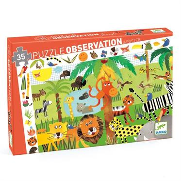 Djeco Klasik Puzzle 35 Parça - Jungle
