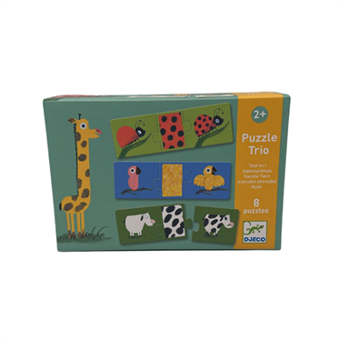 Djeco Üçlü Puzzle - Naked Animals