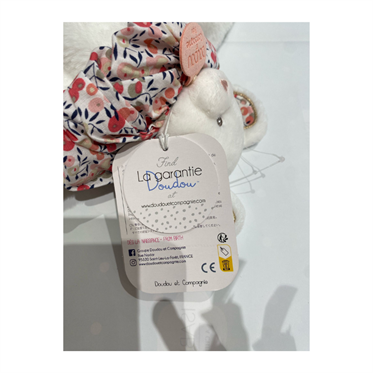 Doudou Çiçekli Beyaz Yumuşak Fare