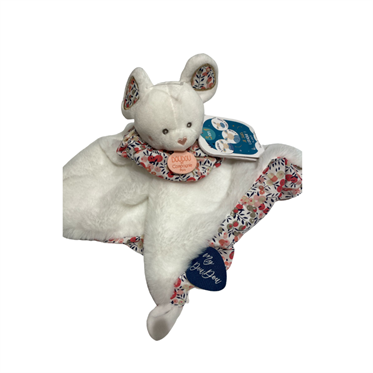 Doudou Çiçekli Beyaz Yumuşak Fare