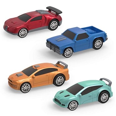 Driven 4lü Çek Bırak Araba Seti - Turkuaz, Turuncu, Mavi, Kırmızı