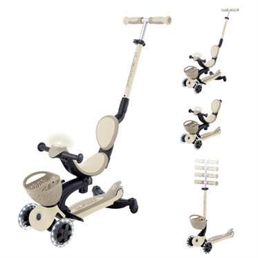 Globber Go Up Baby 360 Işıklı Scooter - Koyu Bej
