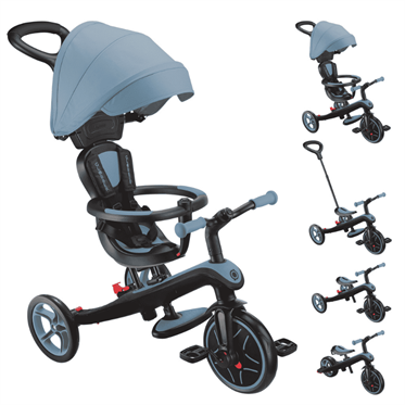 Globber Explorer 4in1 Trike Bisiklet - Kül Mavisi