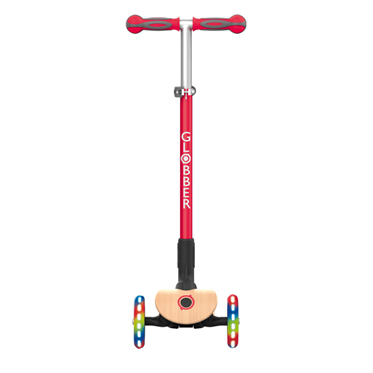 Globber Primo Wood Katlanabilir Işıklı Scooter - Kırmızı