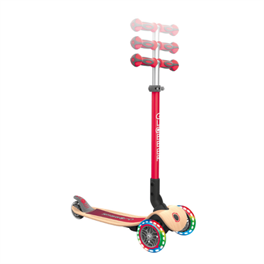 Globber Primo Wood Katlanabilir Işıklı Scooter - Kırmızı