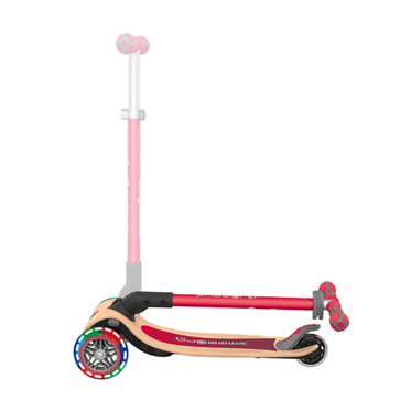 Globber Primo Wood Katlanabilir Işıklı Scooter - Kırmızı