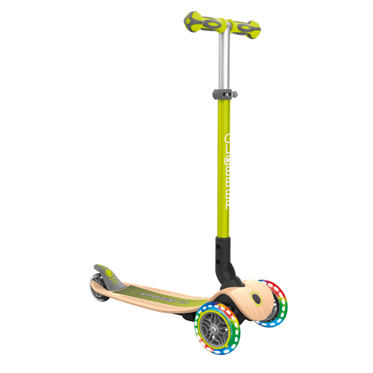 Globber Primo Wood Katlanabilir Işıklı Scooter - Yeşil