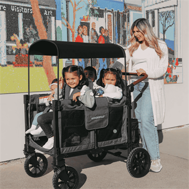 Wonderfold W4 Luxe Pro Dörtlü Bebek Arabası Vagonu - Siyah
