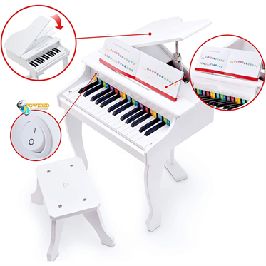Hape Deluxe Grand Elektronik Piyano - Beyaz