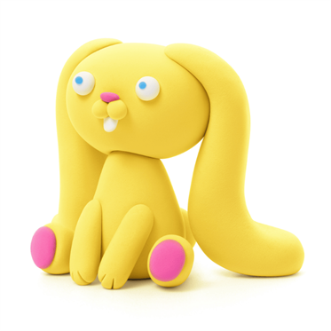 Hey Clay Yaratıcı Kil Seti - Bunny, Siamese Cat, Guinea Pig