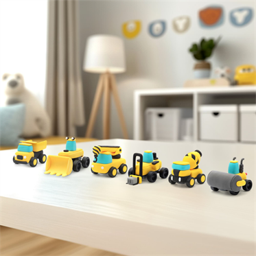 Hey Clay Yaratıcı Kil Seti - Construction Vehicles
