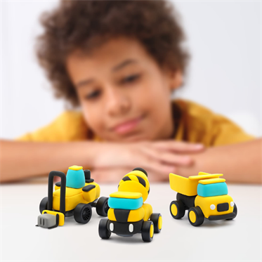 Hey Clay Yaratıcı Kil Seti - Construction Vehicles