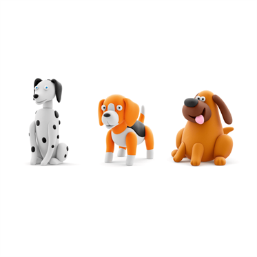 Hey Clay Yaratıcı Kil Seti - Labrador Nom Nom, Dalmatian Turbo, Beagle Walkie