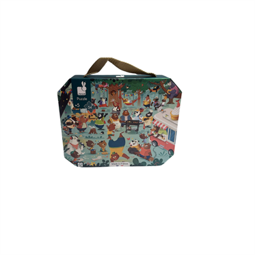 Janod 54 Parça Çantalı Puzzle - Ayıcık Ailesi