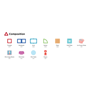 Magformers Mıknatıslı Town Set - Ice Cream Shop - 22 Parça