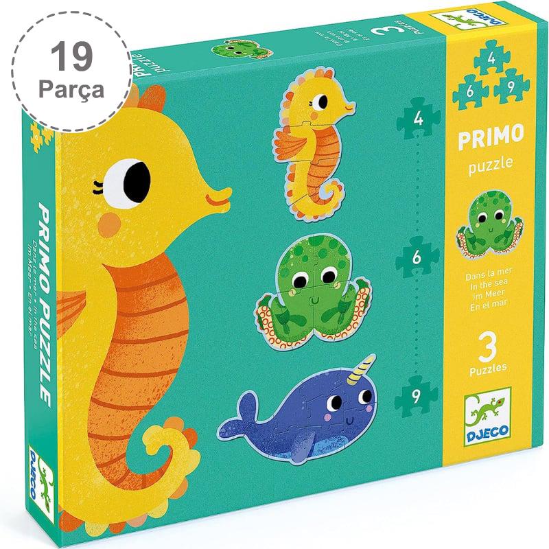 Djeco Dev Puzzle - Deniz Canlıları 4-6-9 Parça | Isabel Abbey