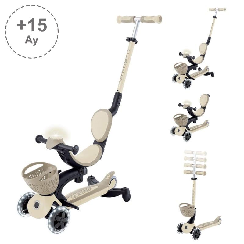 Globber Go Up Baby 360 Işıklı Scooter - Koyu Bej | Isabel Abbey