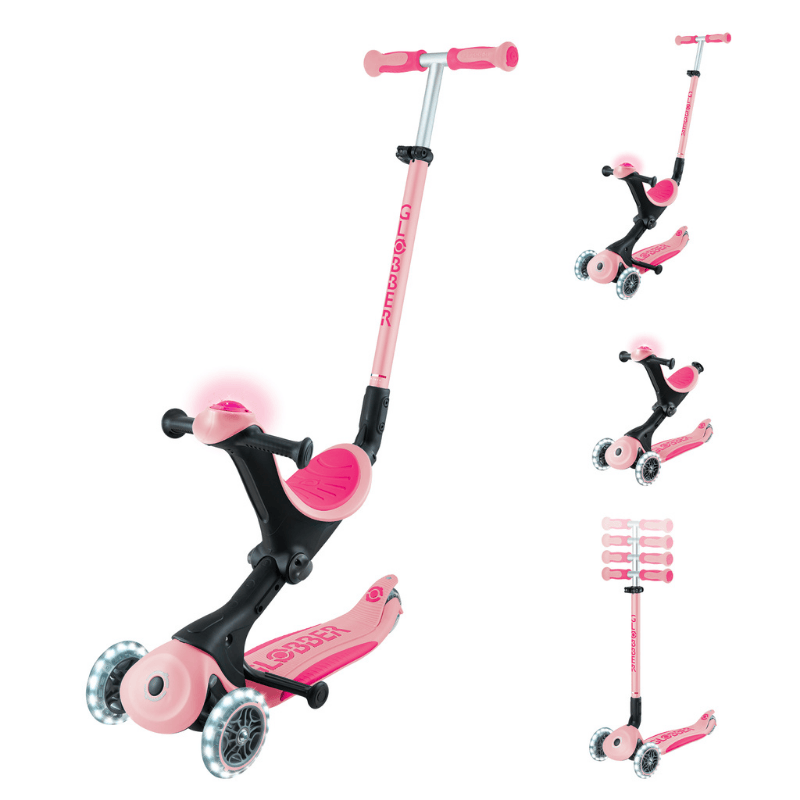 Globber Go Up Deluxe Işıklı Scooter - Pastel Pembe | Isabel Abbey