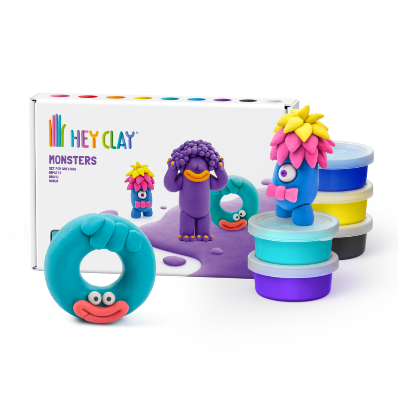 Hey Clay Yaratıcı Kil Seti - Hipster, Bigwig, Donut | Isabel Abbey