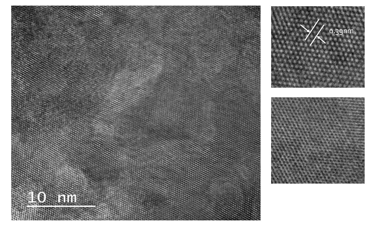 TEM image of free-standing borophene