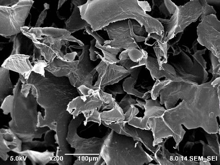 SEM image of Ti3C2Tx with different magnification