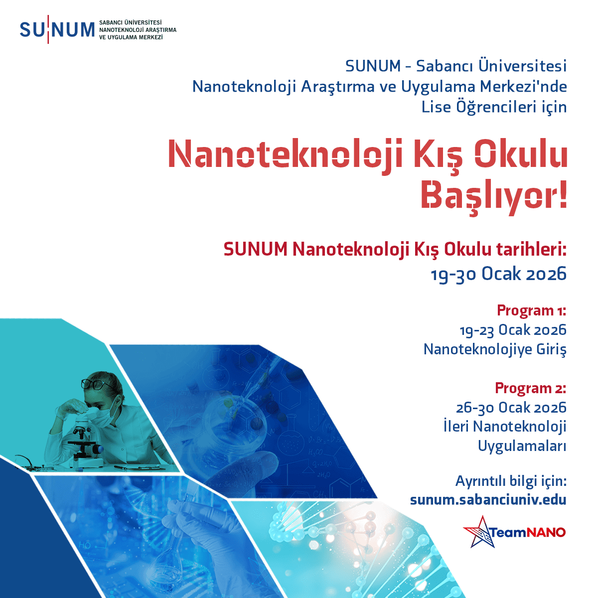 SUNUM Nanoteknoloji Lise Kış Okulu 2026