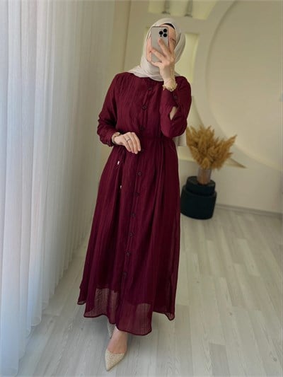 NEHİR ELBİSE  BORDO
