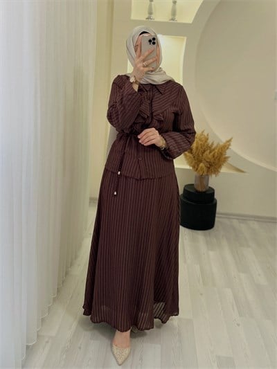 NERMİN ETEKLİ TAKIM KAHVE