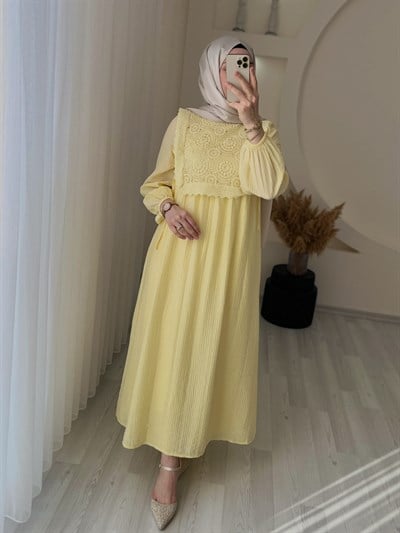 NİSA ELBİSE SARI