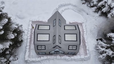 Nesta VILA Model Şişme Çadır | Gri | 12 m² | 8-10 Kişilik | 5 Mevsim