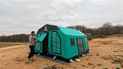 SKY Şişme Çadır 12.5 m² | 8-10 Kişilik | 5 Mevsim | Turkuaz