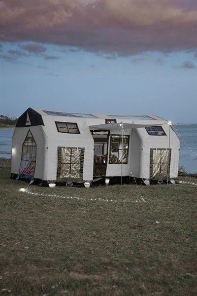Space Capsule Şişme Çadır 16 m² | 12-14 Kişilik | 5 Mevsim | Gri