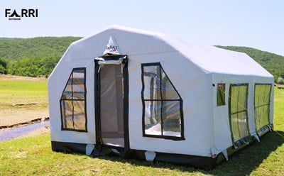 Space Capsule Şişme Çadır 16 m² | 12-14 Kişilik | 5 Mevsim | Gri