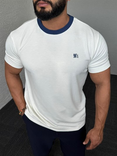 Beyaz 90s Nakış Baskılı Modeli