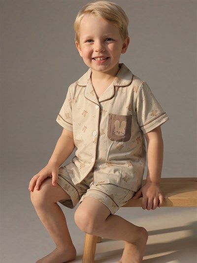 Erkek Çocuk Tavşanlı Pijama Takımı 