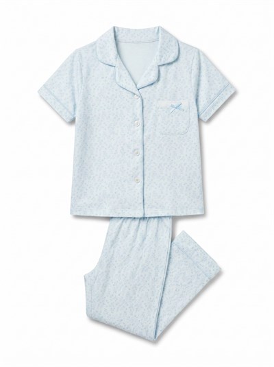 Kız Çocuk Düğme Detaylı Pijama Takımı
