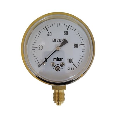 Doğalgaz Manometresi Ø63-100 mbar-1/4''