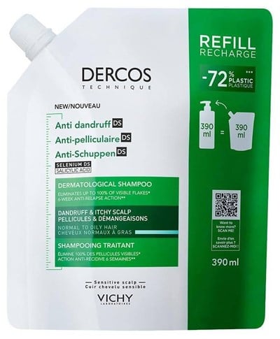 Vichy Dercos Anti Dandruff Normal ve Yağlı Saçlar İçin Kepek Karşıtı Şampuan Refill 390 ml