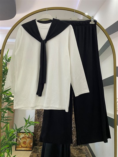 9854 tunik önü sade siyah