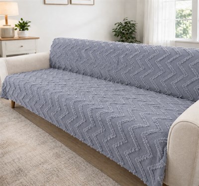 Kaymaz Jakar Sakallı Koltuk Örtüsü 170*210 Cm-Mavi
